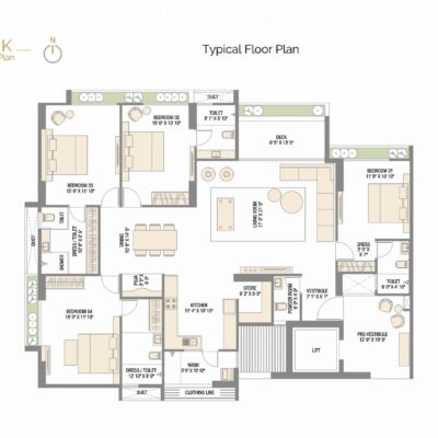4-BHK-Typical-Floor-Plan-Block-A-201-scaled